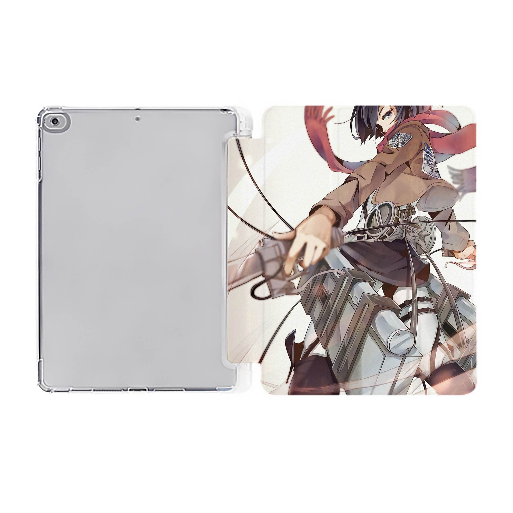 （画像用） 進撃の巨人 Attack on Titan IPad ケース ペン収納付き 三つ折りスタンド PUレザー×シリコン 対応機種9.5/10.5/10.9インチ